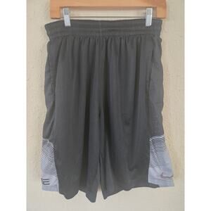 Nike Dri Fit Elite Men's Basketball Shorts, Multicolor Black Gray, Size Large